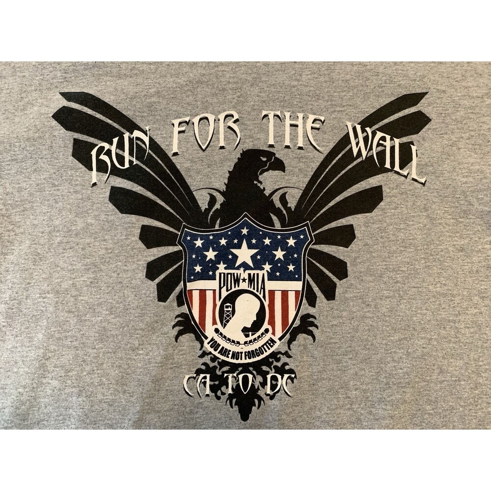 RFTW Run for the Wall CA to DC POW MIA XL Long Sleeve  T-Shirt Biker‎ Military - Picture 6 of 9